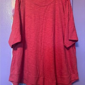 Chico's Bold Red Cotton Modal Top